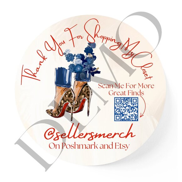 Stylish Thank You Sticker with QR Code - Picture 2 of 3